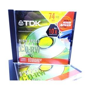 TDK High Speed Data CD-RW 5 Discs 74 min 650 MB 4x-10x Speed New
